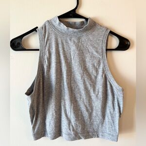 Lululemon All Yours Crop Tank - size 6 - grey- workout athletic athleisure airy